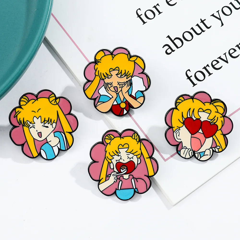 Cute Kawaii Brooch Cartoon Metal Badge Enamel Pin Clothes Jeans Lapel Pin Jewelry Accessories Ornament