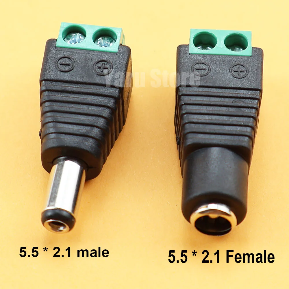 DC plug welding free 5.5 * 2.1MM/2.5MM DC male and female power plug for monitoring cameras