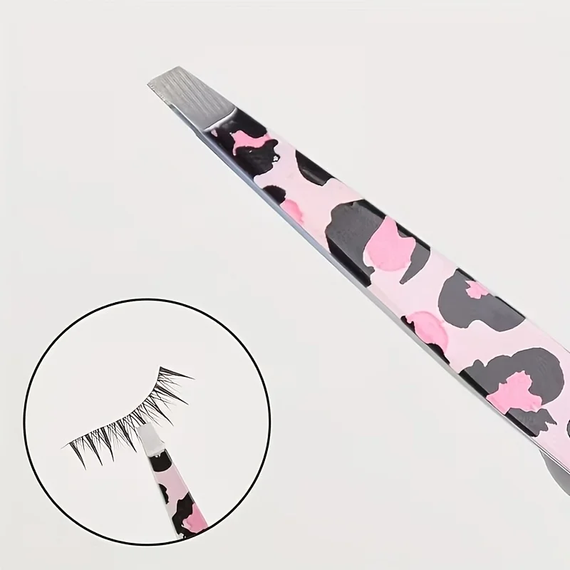 Picture 6: Leopard Print Eyebrow Tweezers Set Compatible for Mustache & Beard Grooming High-Precision Stainless Steel Hair Removal