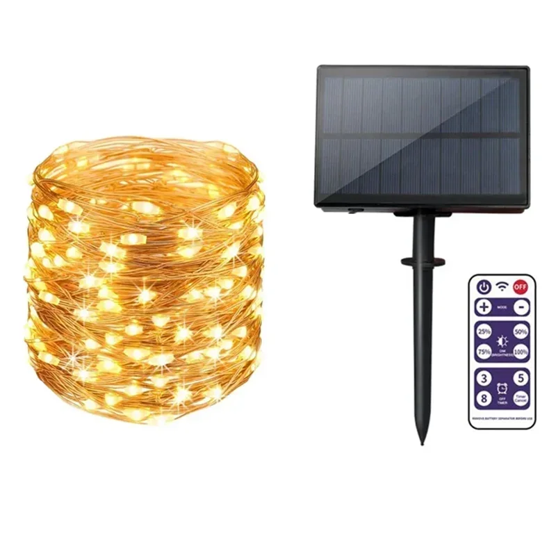 

12 м/22 м/32 м/52 м солнечный светодиодный светильник, гирлянда для свадебной вечеринки, новогодняя сказочная гирлянда, лампа для украшения сада, водонепроницаемая солнечная лампа
