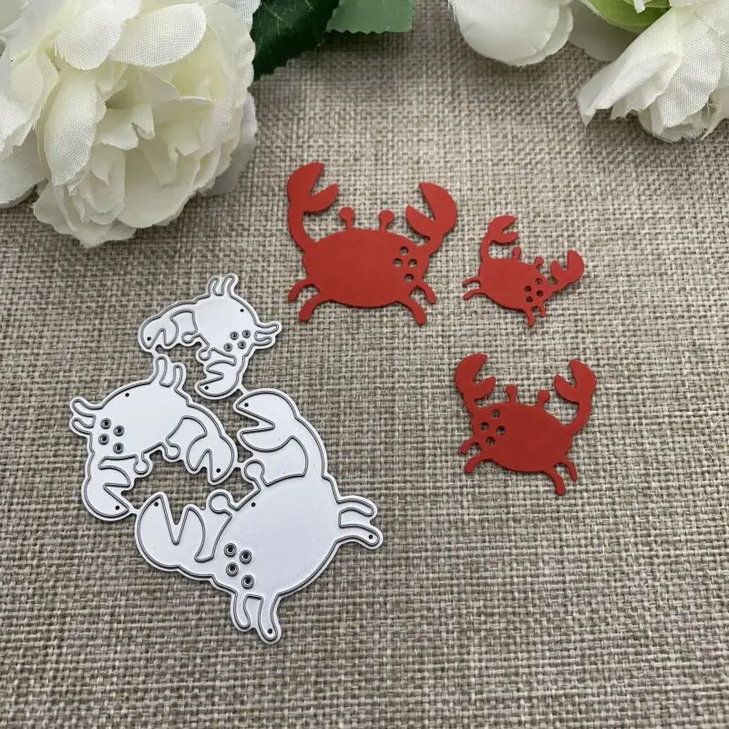 3Pcs Crab decoration Metal Cutting Dies For DIY Scrapbooking Decorative Embossing Handcraft Die Cutting Template Mold