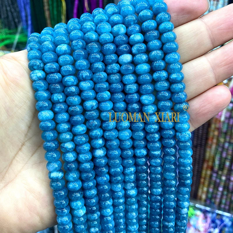 Natural Stone Rondelle 5x8MM Grey Purple Jade Chalcedony Loose Spacer Bead for Jewelry Make Diy Bracelet Charms Accessories image 5