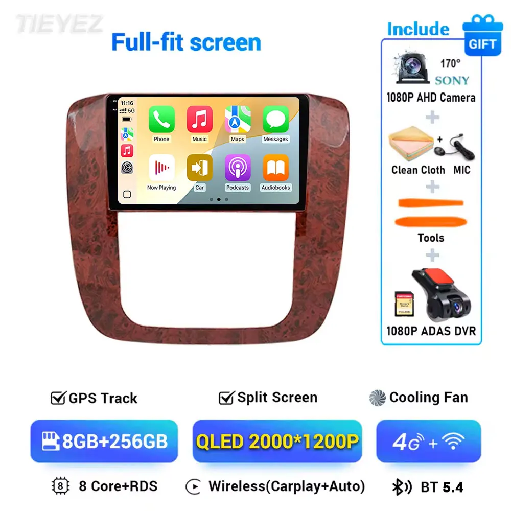 Android 15 Autoradio Voor GMC Yukon Chevrolet Tahoe Suburban 2007-2012 Navigatie GPS Auto Carplay Scherm Wifi 4G BT - afbeelding 1