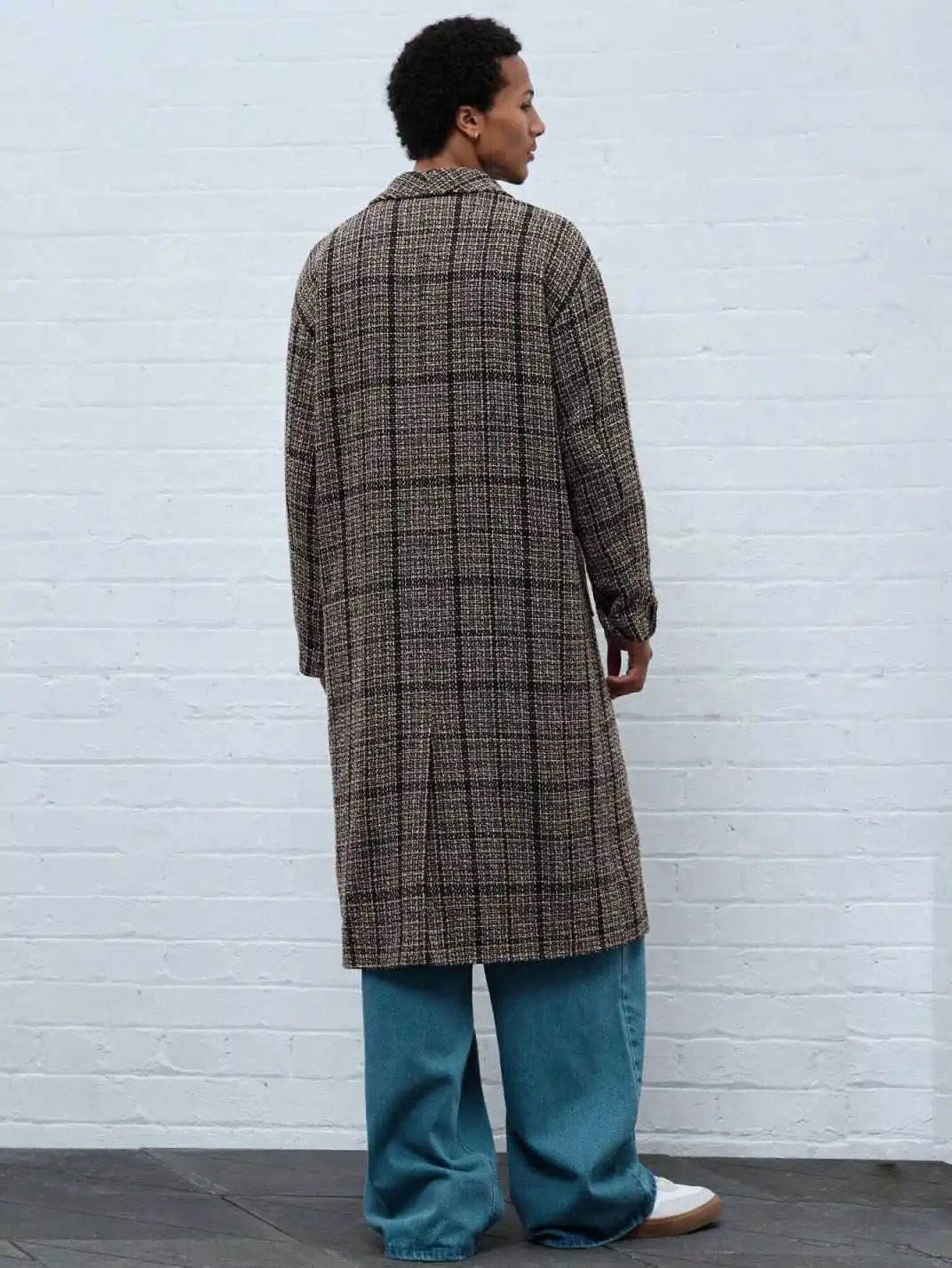 Soprabito da uomo classico a griglia 1 pezzo di alta qualità con risvolto a scialle Cappotti maschili Pendolarismo all'aperto Ufficio Calore personalizzato