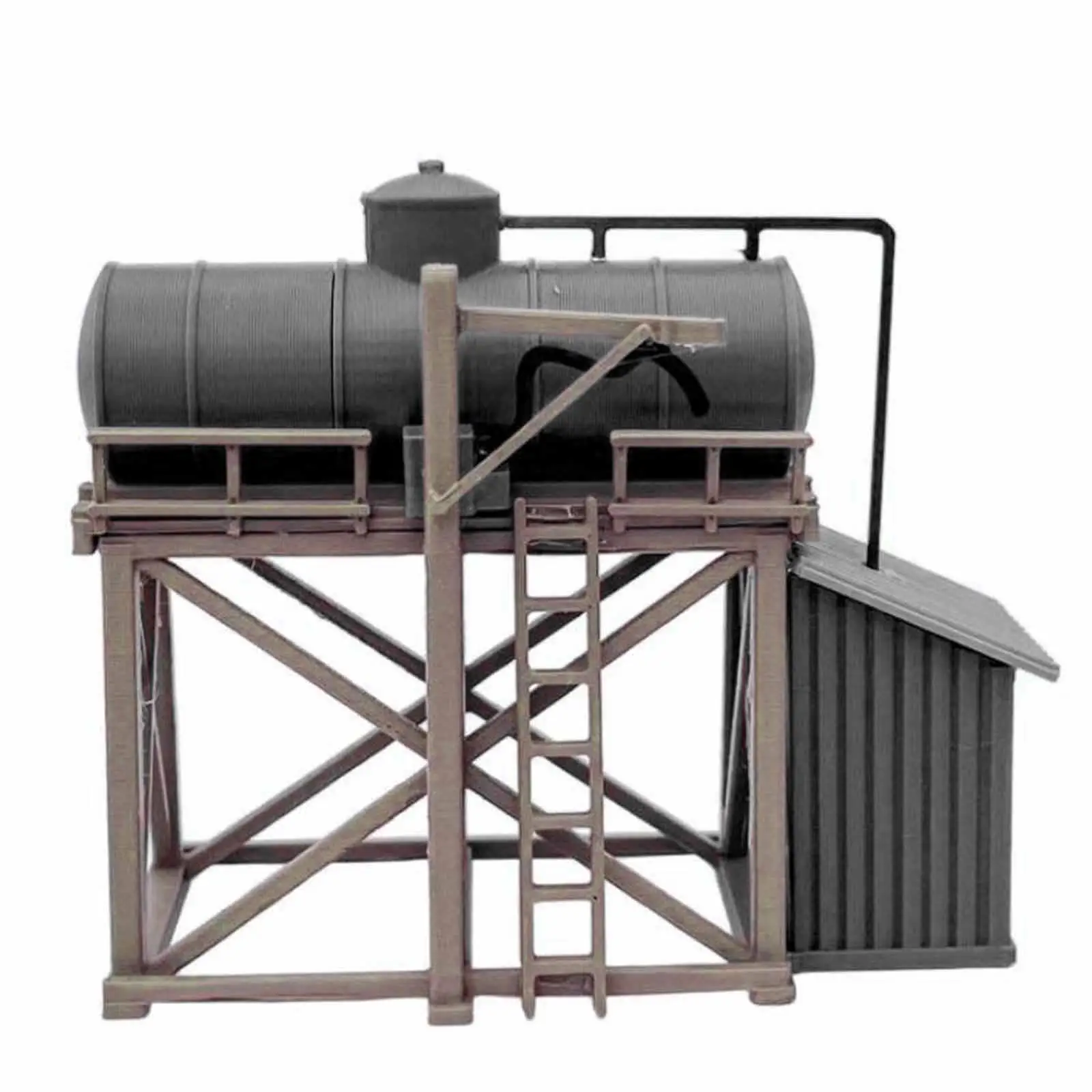 

1:87 Miniature Model Water Tank Assembly,Photography Prop Rail Accessories Landscape Train Building Kit Ornament for Office Home