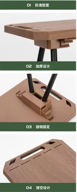 Outdoor Tactical Folding Table Lightweight Portable Adjustable Camping Table with Storage Function for Picnic Barbecue Activity