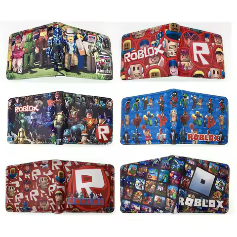 ROBLOX Game Creative Peripheral Cartoon Merchandise Short Wallet Anime PU Leather Printed Coin Purse Decorative Daily Necessitie
