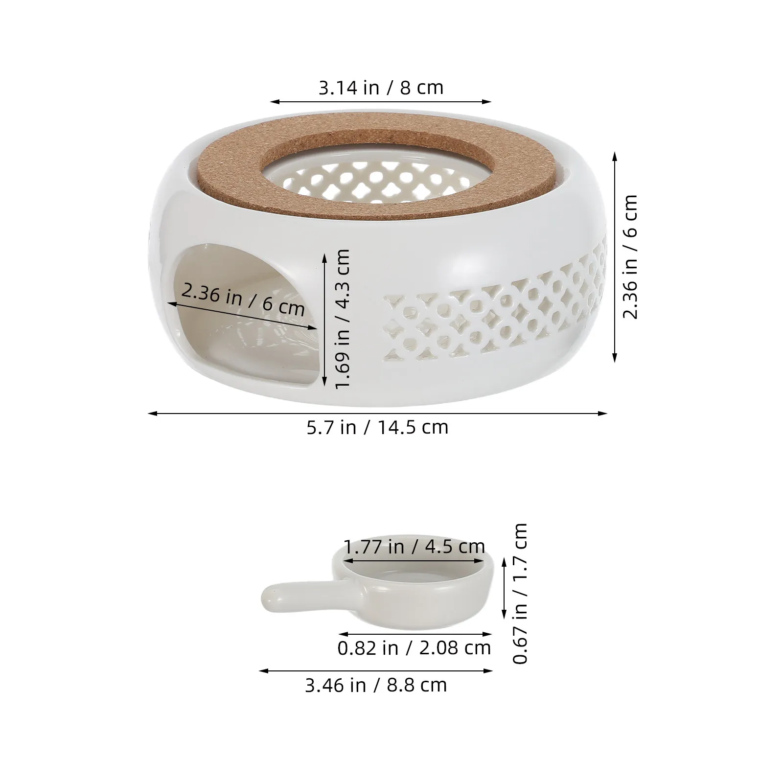 1Set Ceramic Teapot Warmer Tea Holder Elegant Stylish Heat Retention Base for Home Kitchen Restaurant Hotel Tea Party