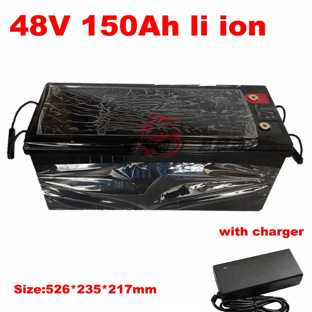 waterproof lithium 48V 150AH li ion battery With BMS for 5000W 7000W UPS scooter EV skateboard Solar inverters +10A charger