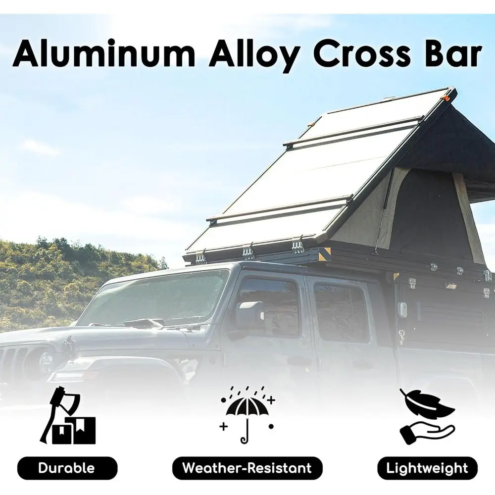 قضيب متقاطع لرف السقف من الألومنيوم، أشرطة كروس شديدة التحمل لحامل البضائع كاياك، تحمل 150 رطلاً، أسود #5