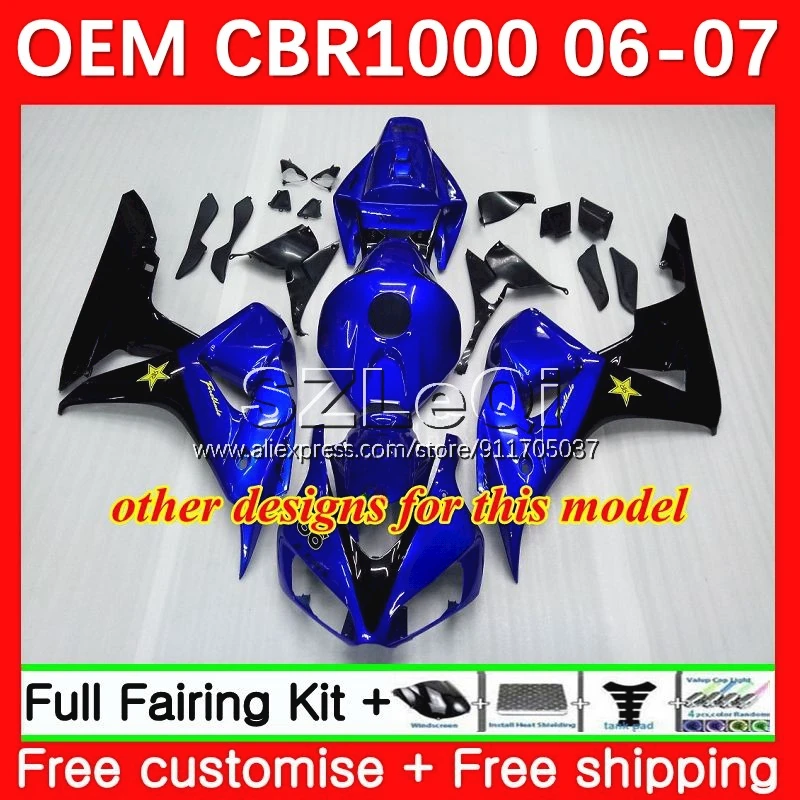 Repsol Orange Injection Body For HONDA CBR1000 CBR 1000 RR CC 50No.0 CBR1000RR 06 07 1000CC 1000RR 2006 2007 +Decal OEM Fairing