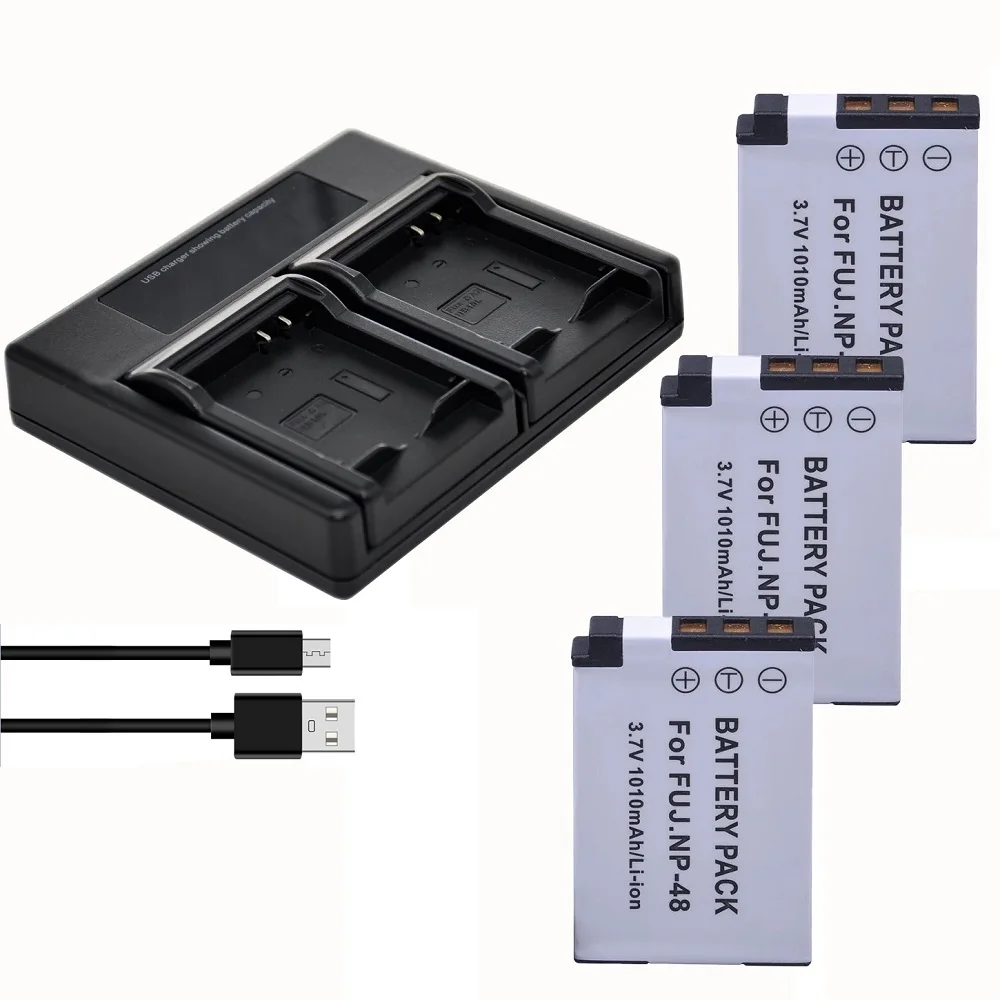 Replacement Li-ion Battery / Smart Charger for Fujifilm NP-48 and Fuji XQ1 XQ2 Camera