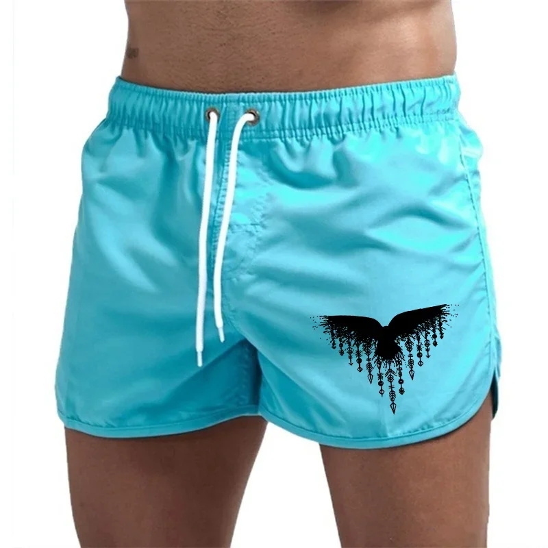 

Мужские шорты для доски Ancient Raven, летние мужские пляжные повседневные модные короткие брюки, спортивные шорты для серфинга, крутые шорты для бега и велоспорта