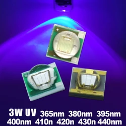 5pcs 3W High Power Chip Ceramic 3535 UV Purple Light 395nm 400nm 410nNM 420nm 425nm 430nm 440 365nm Banknote Detector Lamp Beads