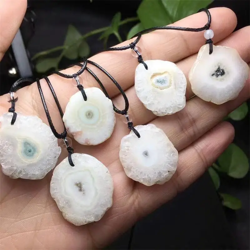 2PCS Natural Agate Geode Pendant Fashion Elegance Healing Jewelry Birthday Crystal Gift Mature Charm Gift