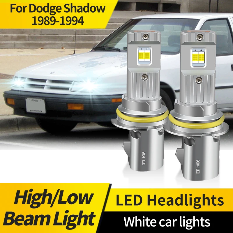 

2PCS For Dodge Shadow 1989-1994 Vehicle 9004 HB1 LED Headlight Super Bright 6000K White Hi/Lo Beam LED Lamp 12V 40W Plug&Play ﻿