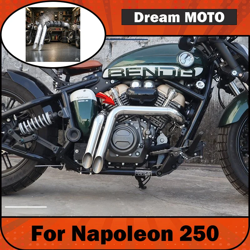 【Premium】Für Modifikationen des Auspuffsystems des Napoleon 250. Napoleon 250, gerader Auspuff, hufeisenförmiges Auspuffsystem – Motorrad