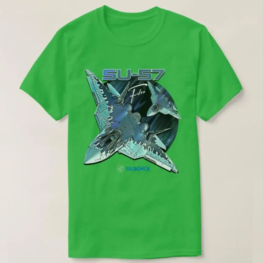 Sukhoi Su-57 Stealth Multirole Fighter Aircraft T-Shirt Short Sleeve Casaul 100% Cotton T Shirt