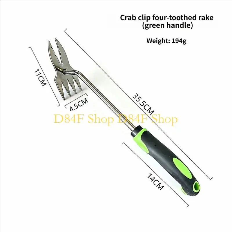 D84F Stainless Steel Double Head Weeding Tool With Ergonomic Handle For Efficient Root Removal