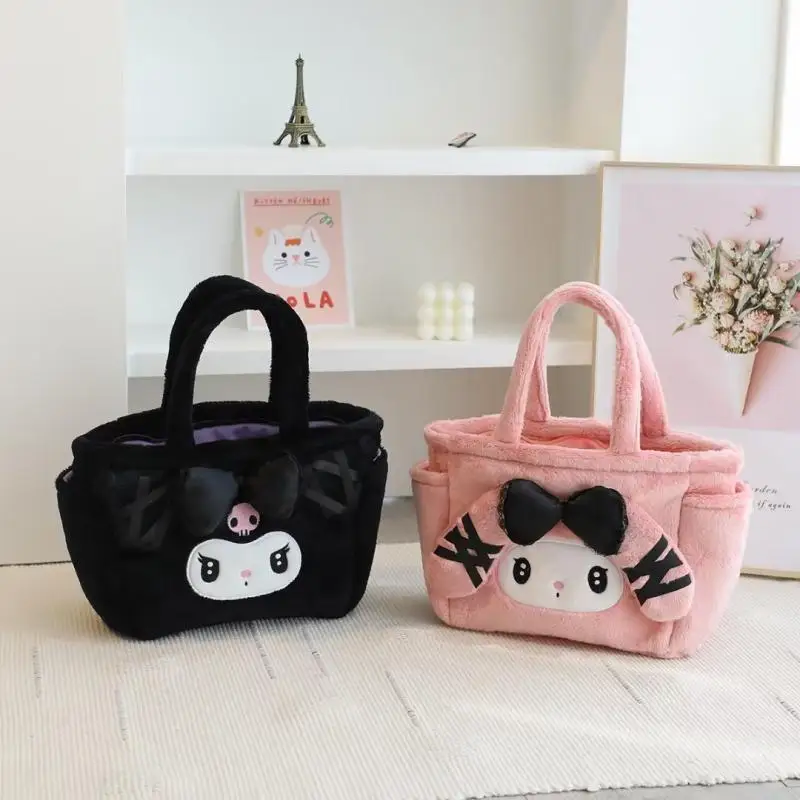 Kawaii Sanrio Anime Hobby My Melody Kuromi Women's Going Out Handbag Tote Lunch Bag Cosmetic Storage Bag Gift for Girlfriend