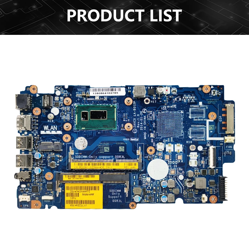 Zavc0 LA-B012P para dell inspiron 5447 5547 5548 5442 5543 5542 placa-mãe do portátil cpu I5-4th gen v2g testado bom