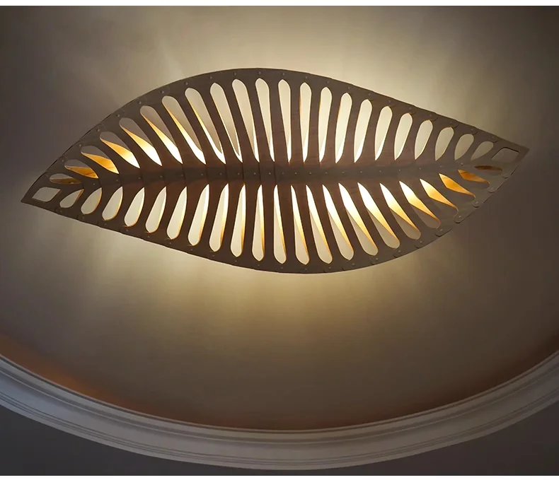 Nordic Wood Fish Bone LED Pendant