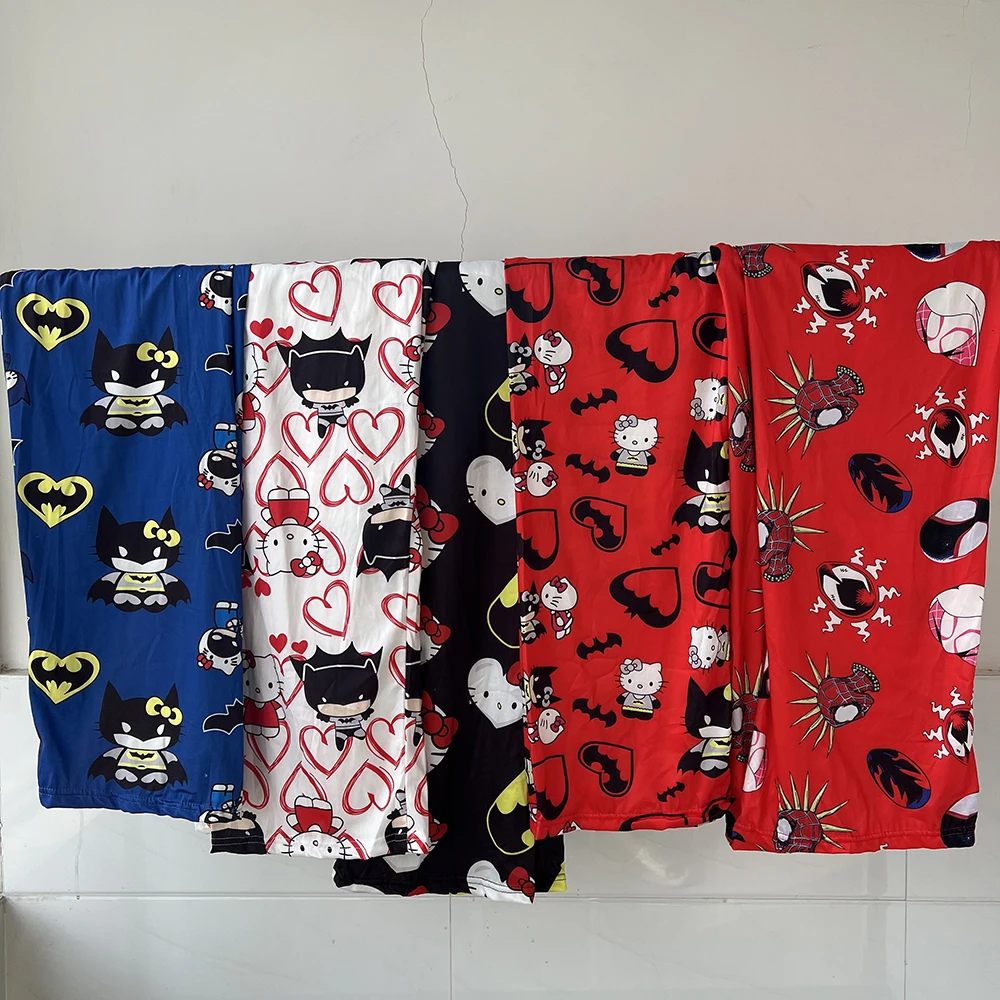 Anime Batman Hello Kitty Pajama Pants Woman's Loose Home Trousers Cartoon Couple Sleeping Pants Kawaii Loungewear Girls Gifts