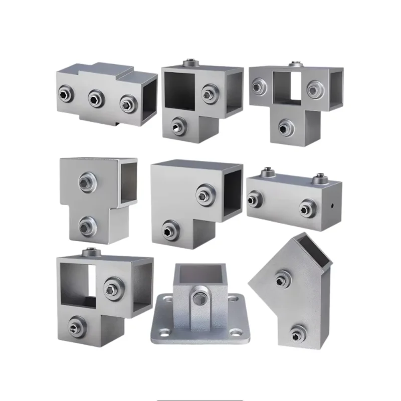 Aluminum Alloy Square Tube Connector 20/25/30mm 20MM Square Pipe Joint Welding Free Tee Fastener for Metal Framing