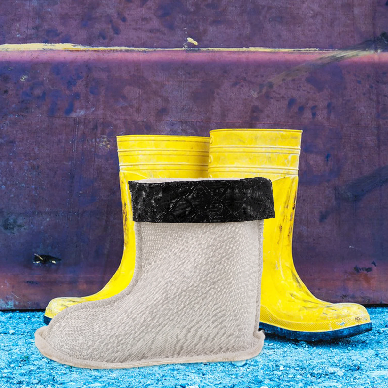 

1 Pair Of Insulated Winter Boot Liners For Men Thermal Warm Socks Rainproof Waterproof Detachable Lining