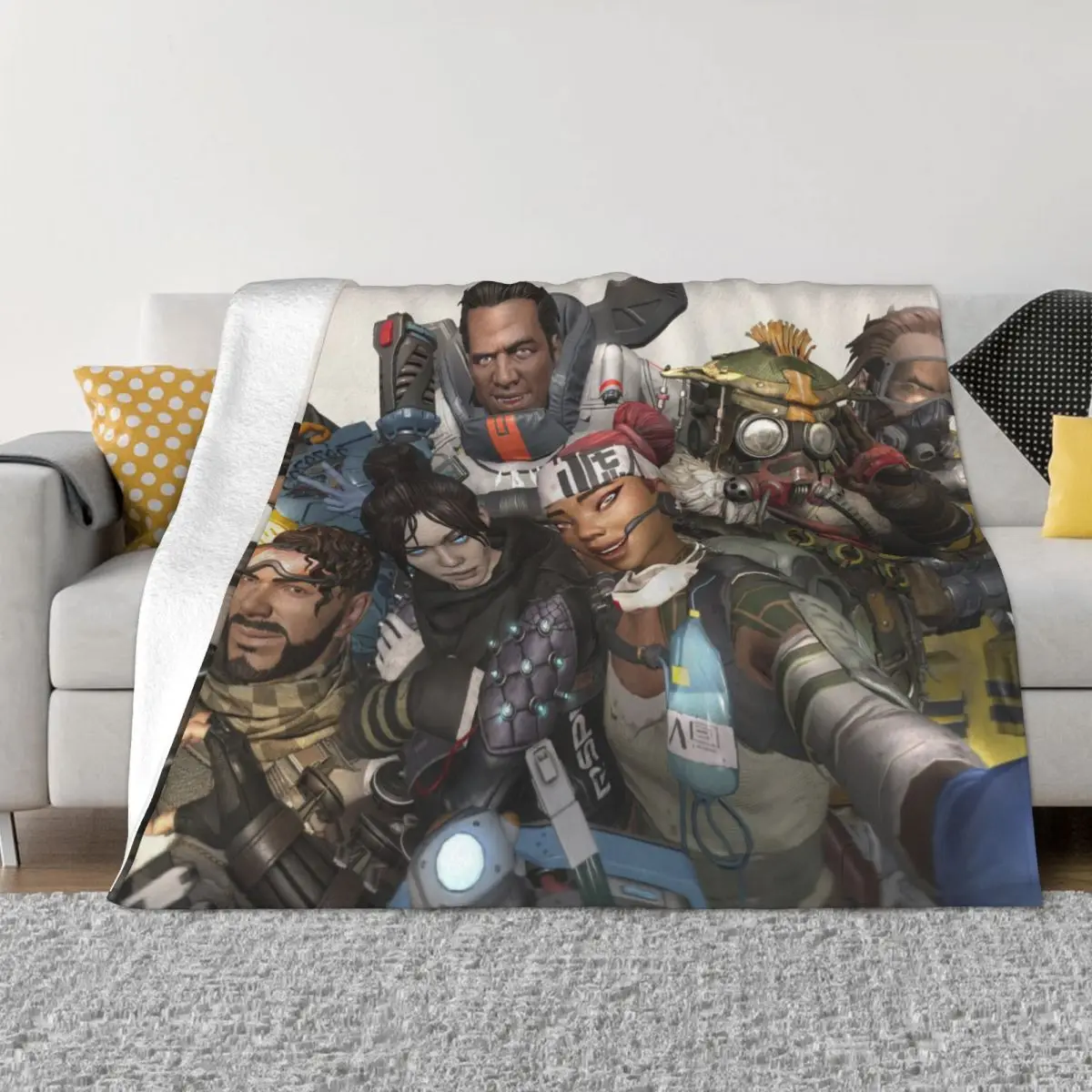 Apex Legends Blankets Flannel All Season Pathfinder Bangalore 80s Game Portable Throw Blankets for Bed Car Plush Thin Quilt