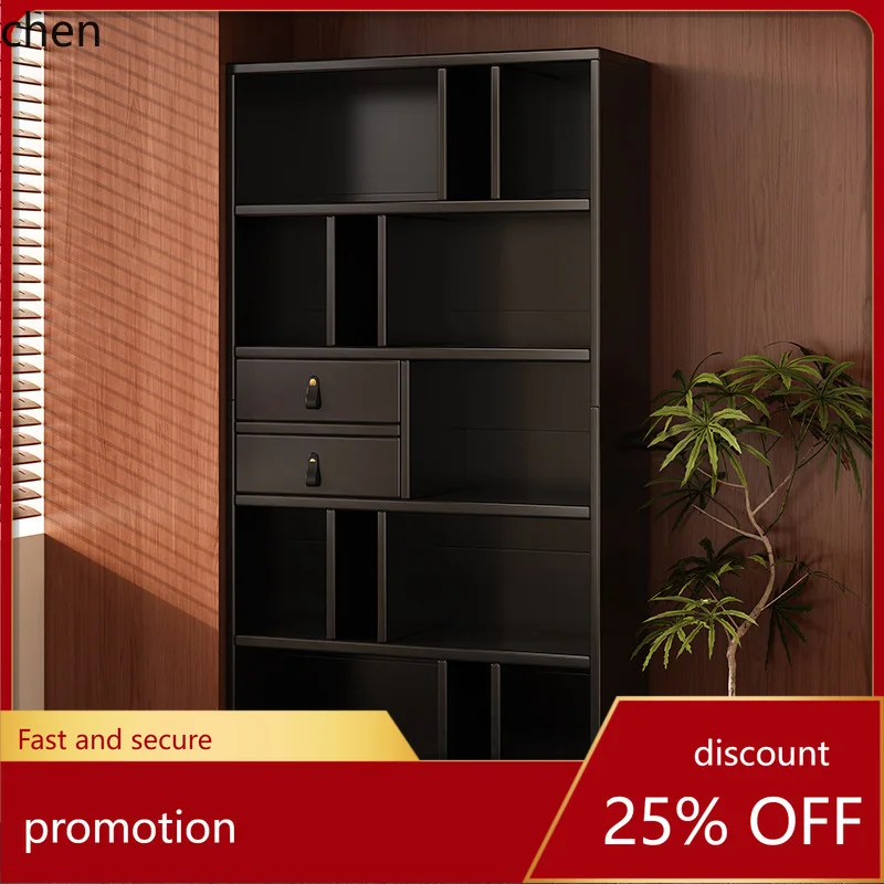 HT Bookshelf Floor-standing Storage Rack Wall-mounted Integrated Storage Cabinet File Cabinet Home High-end Display Cabinet