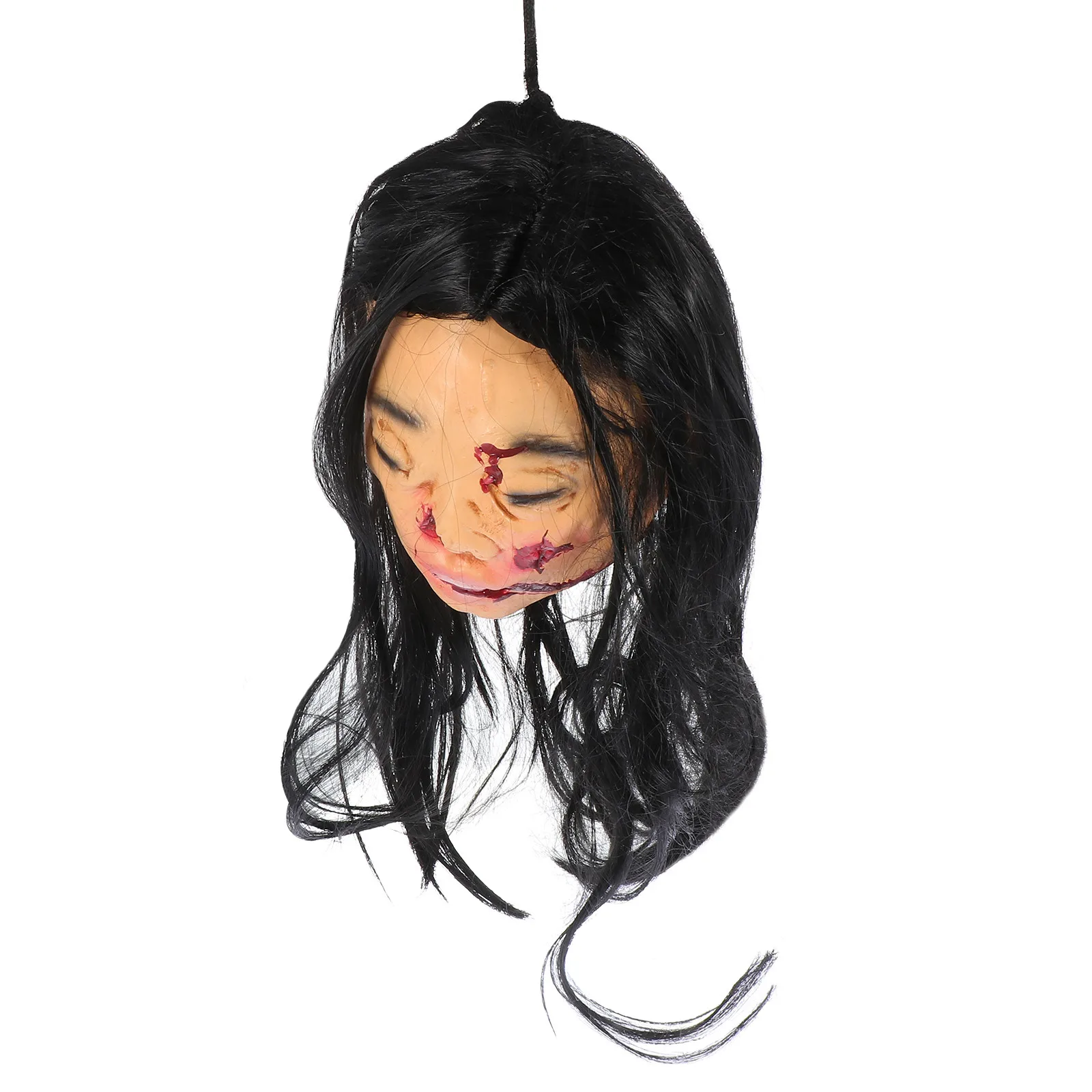 

1Pcs Long Hair Sadako Head Halloween Hanging Ghost Decor Horror Party Prop Haunted House Decoration Supplies Halloween Pendant