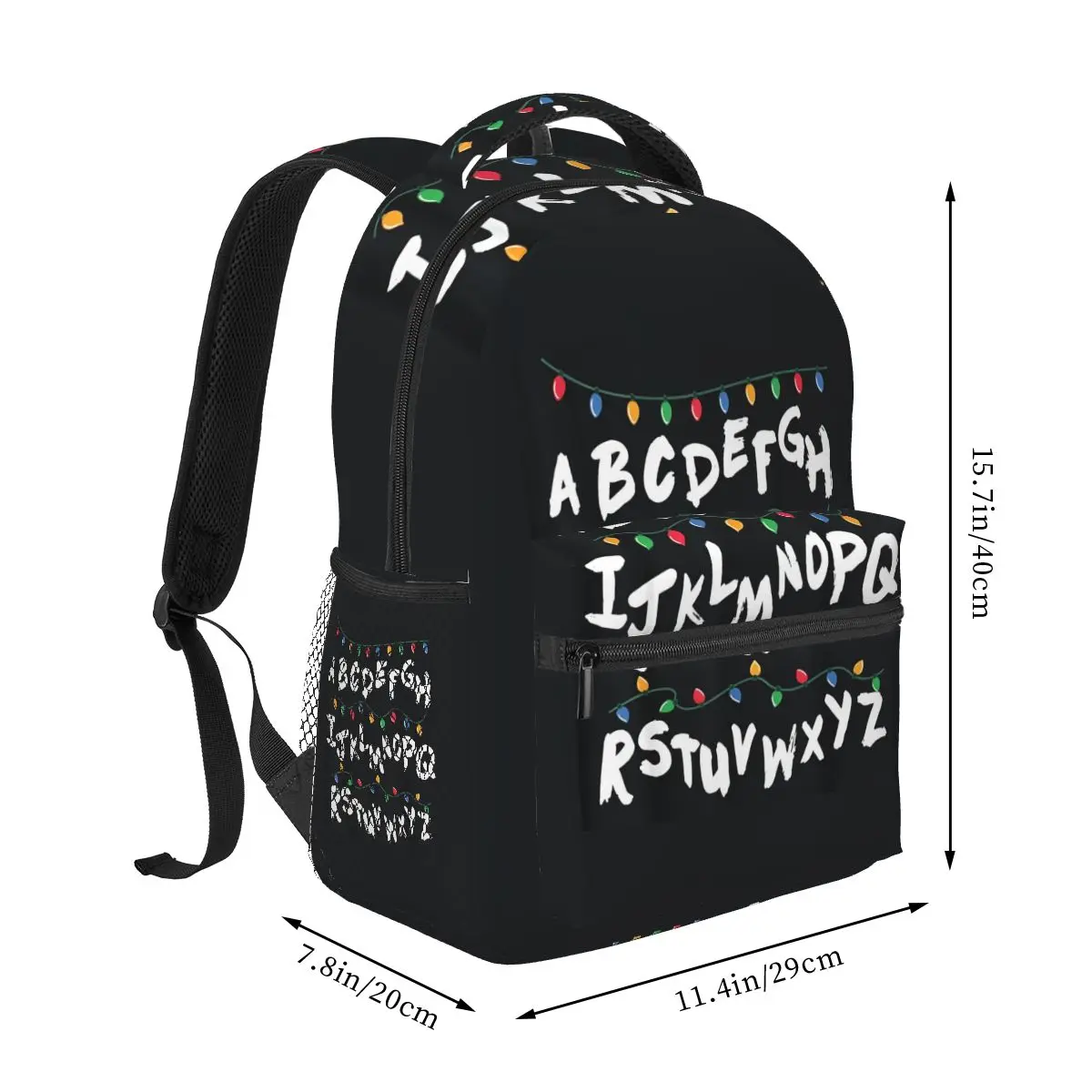 TV Drama Peripheral Stranger Christmas Light Backpack Student Boys Girls BookBag School Bag Computer Shoulder Bags for Men Women