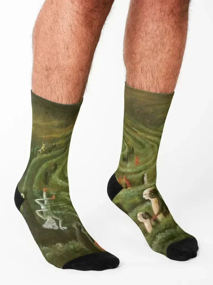 جوارب ليونورا كارينجتون جوارب أرضية جمالية للرجال جوارب أنيمي للرجال ماركة فاخرة للنساء