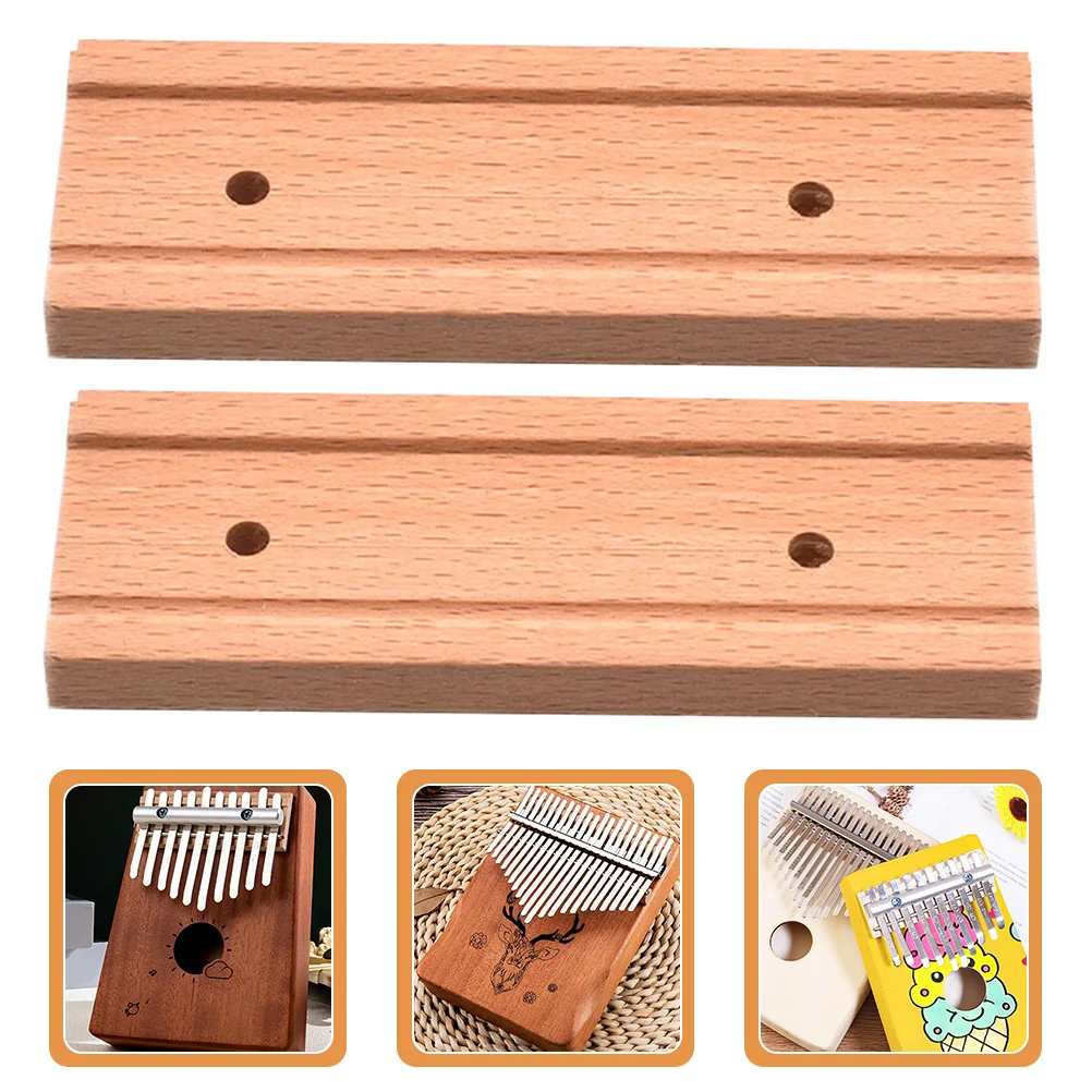 

2 Pcs Kalimba Piano Bridge Replacement for DIY Durable Supply Keys Hand Thumb Light Brown Kit Accessories
