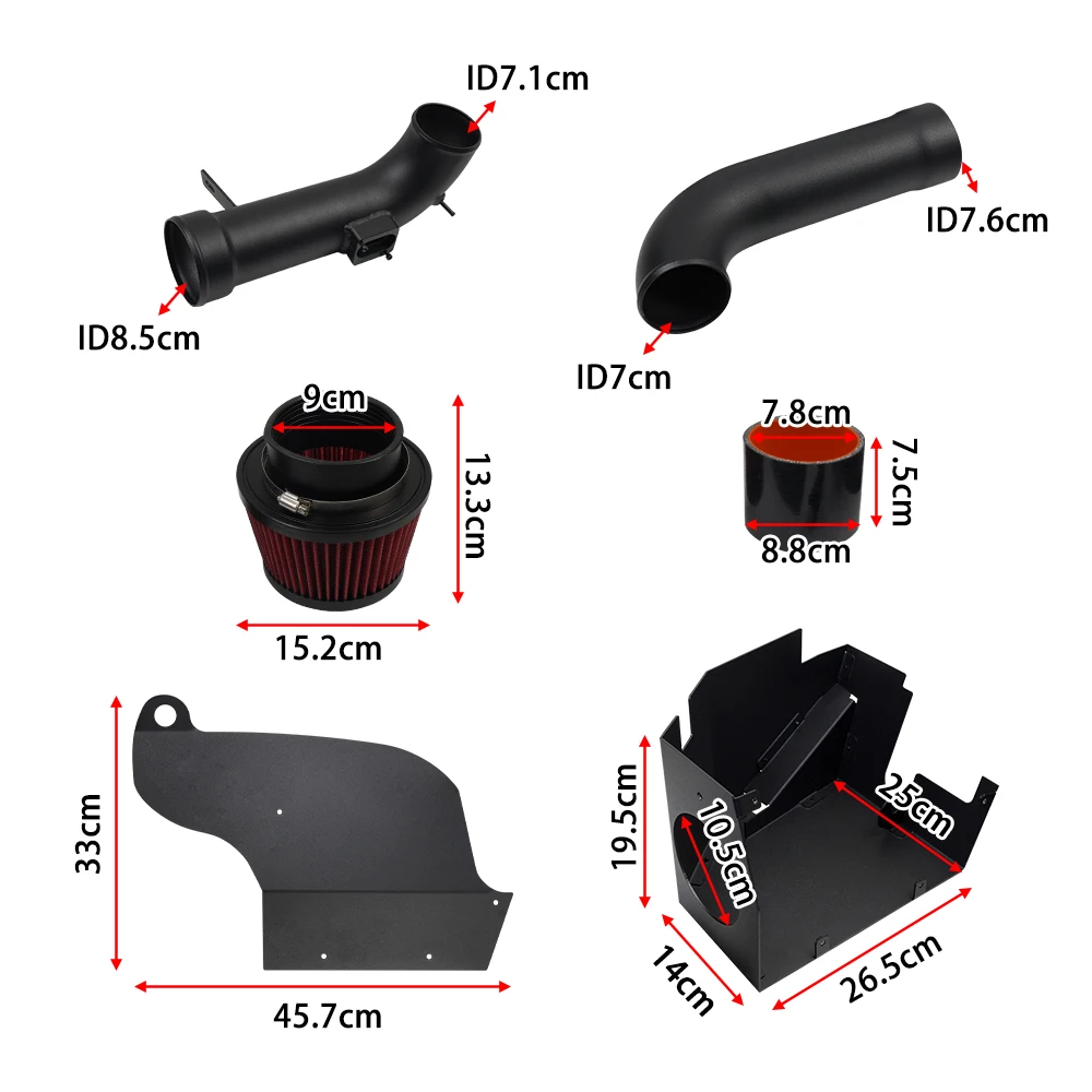 1 Set Cold Air Intake System Kit Black For 2012+ BMW N20 N26 2.0T Engine 125i 228i 320i 328i 420i 428i