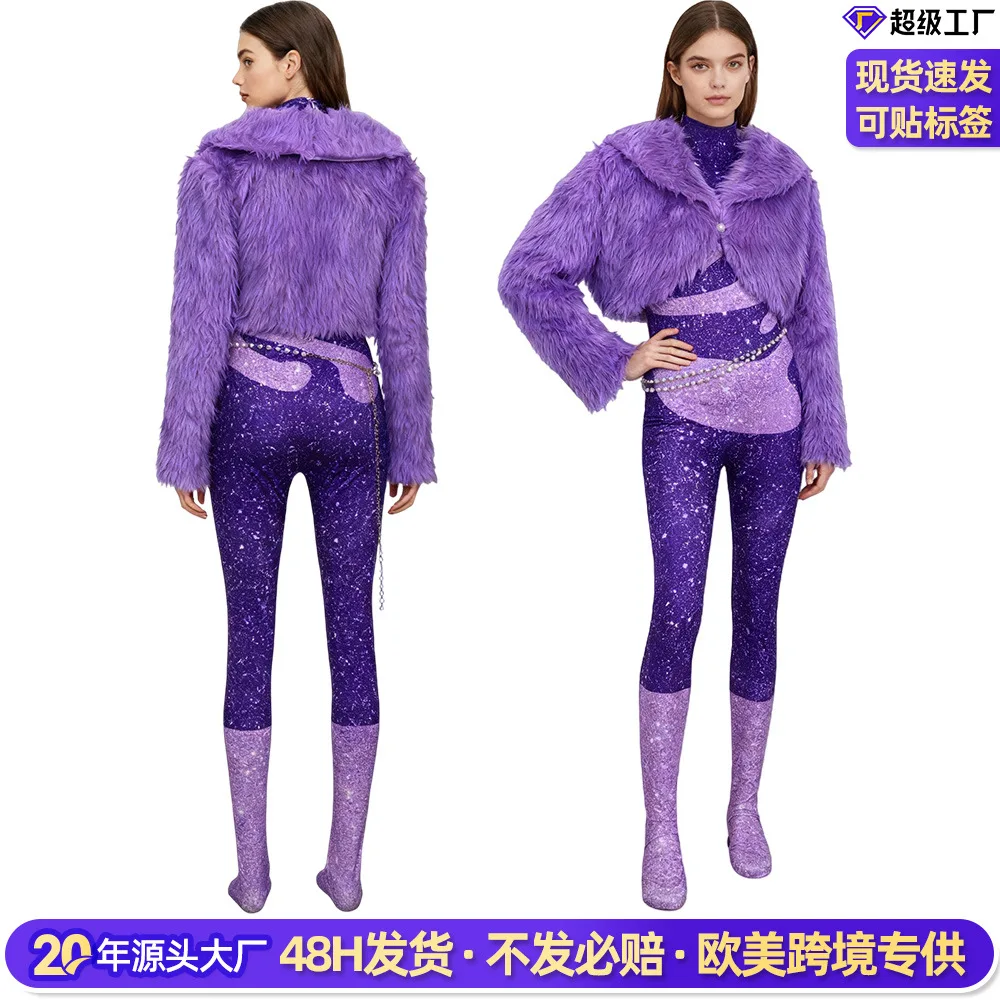 

Cosplay costume Zootopia shaki sheep cos fur purple female singer stage suit shakira christmas akatsuki cosplay costume women
