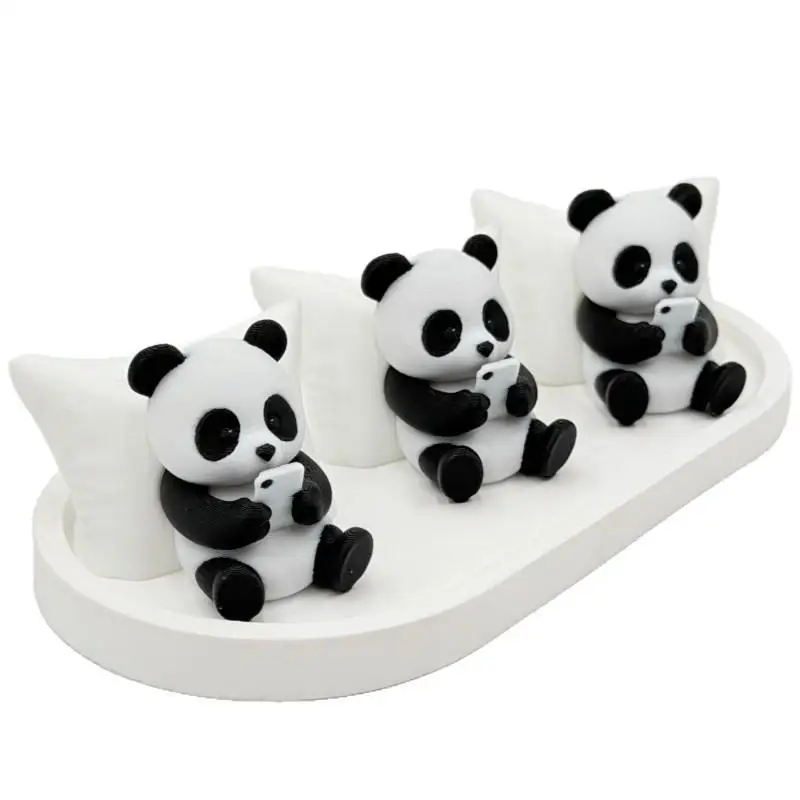 Panda-Skulptur als Dekoration, Schreibtisch- und Bürodekoration, Autodekoration, kreatives Tiermodell, Sammlerfigur, Auto-Ornament. – Detail 1