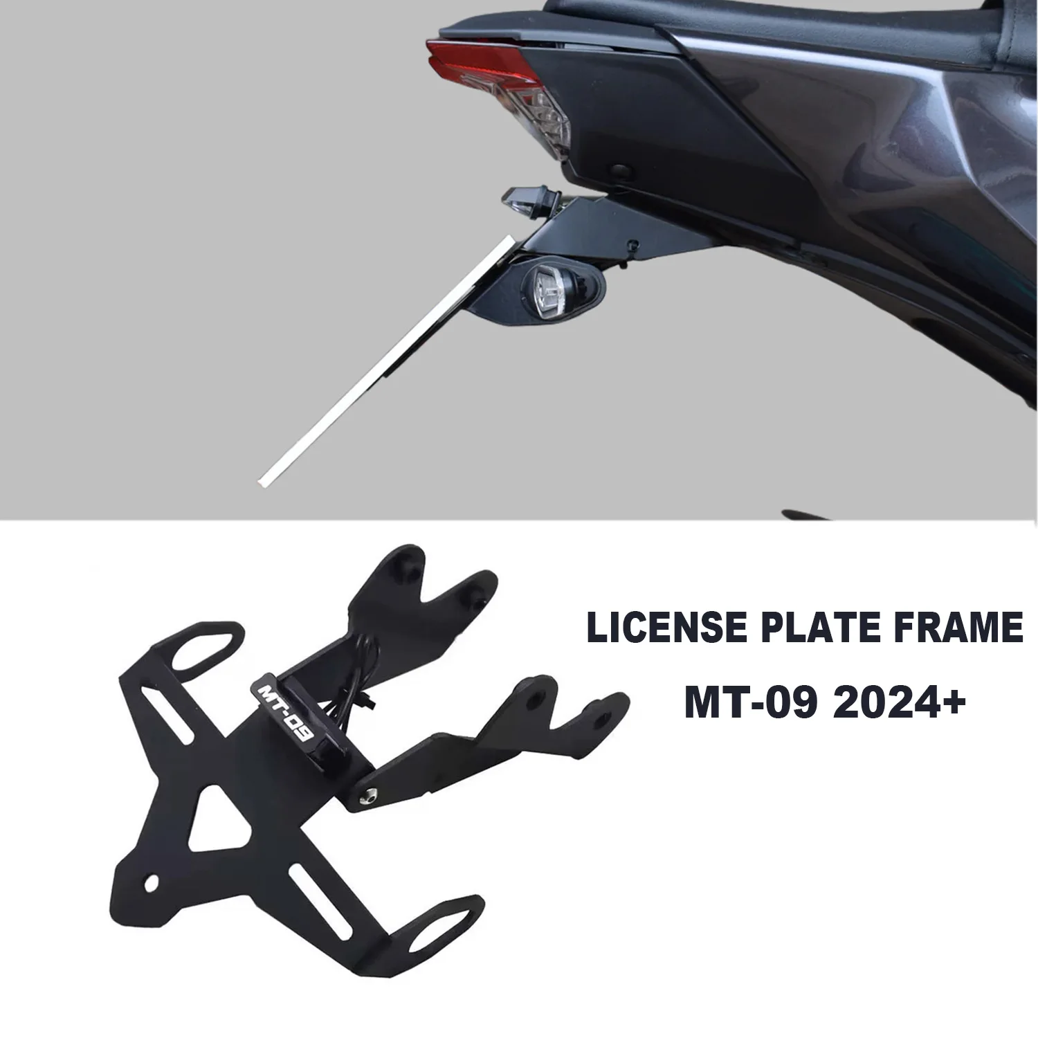 

For MT09 MT-09 MT 09 mt09 2024 2025 Motorcycle New Rear License Plate Holder Bracket with Light Tail Tidy Fender Eliminator