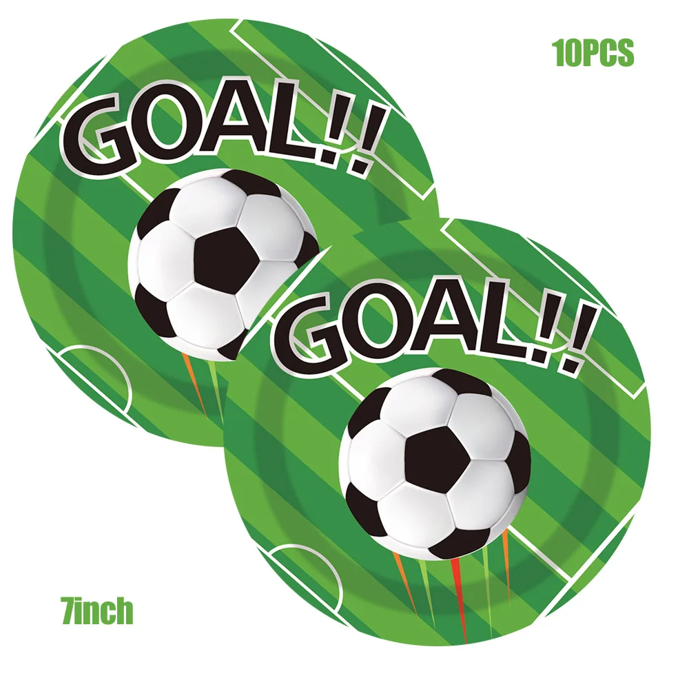 Fußball-Geburtstagsdekoration Einweggeschirr Teller Becher Servietten Tischdecke für Babyparty Jungen-Geschenke Partyzubehör – Detail 2