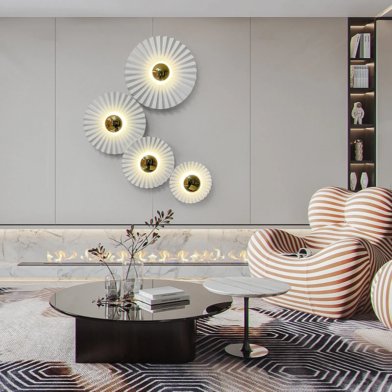 

Nordic Simple LED Wall Lamp Modern Creative Metal Wall Light Living Room Restaurant Bedroom Decor Wall Lamp Background Wall Lamp