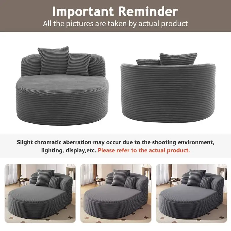 أريكة سرير حديثة مقاس 51.6 بوصة مع وسادتين داعمة لغرفة المعيشة، رمادي #6