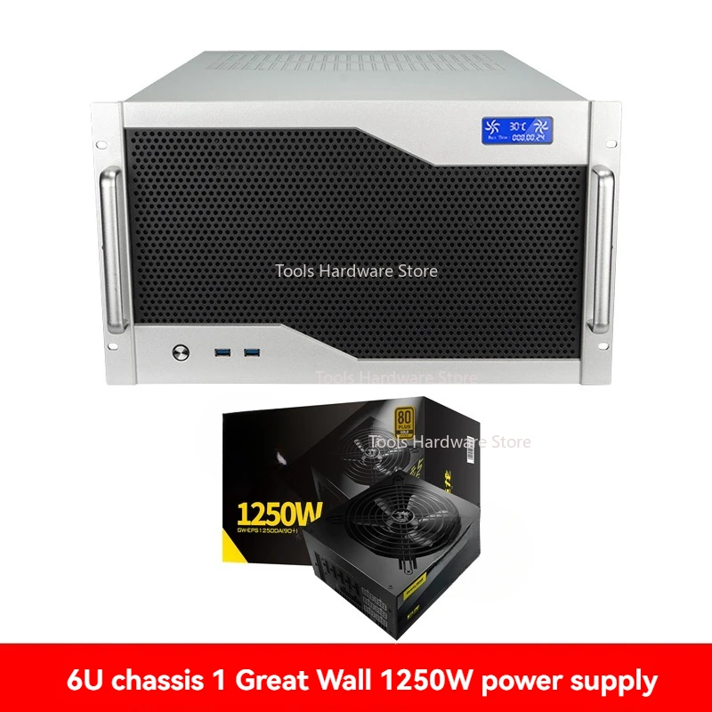 6U chassis Multiple graphics card EATX Dual motherboard ATX Power Supply 12 Expansion slot 360 Water-cooled AI AI server
