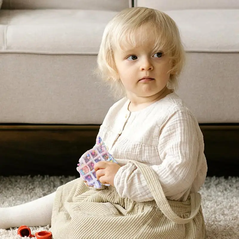 Quetschspielzeug für Kinder, langsam steigendes Waffel-Keks-Quetschspielzeug, Keksform, zusammendrückbares, weiches TPR-buntes Spielzeug für Jugendliche