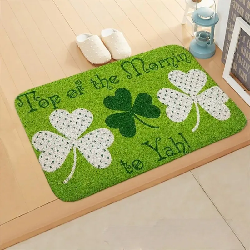 Our Happy Place Print Doormat Indoor Welcome Entrance Floor Decorative Carpet Non-slip Easy Clean Area Rug Wrinkle-Resistant Mat