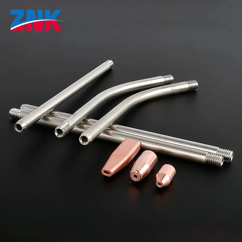 ZNK Fiber Laser Handheld Welding Wire Feeding Screw Rod Guide Wire Nozzle Copper Tip M5 Automatic Wire Filling Nozzle 1.2/1.6