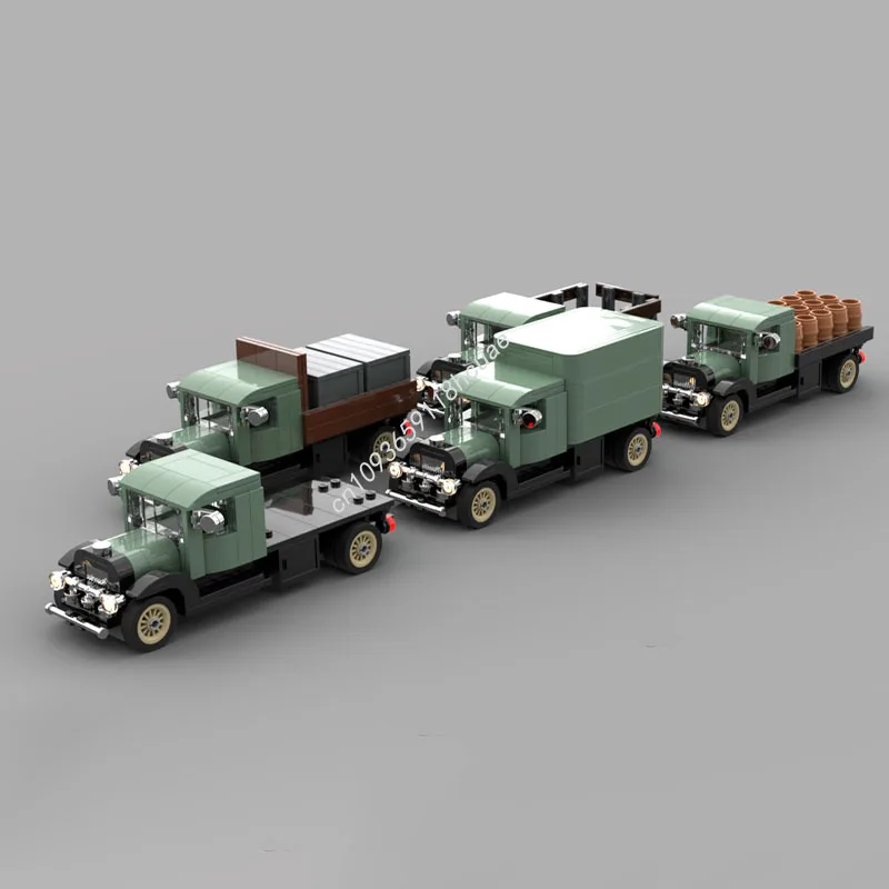 404 Stück MOC Vintage Truck modular breit klassisches Modell Bausteine Ziegel Architektur Handwerk Spielzeug Weihnachtsgeschenke