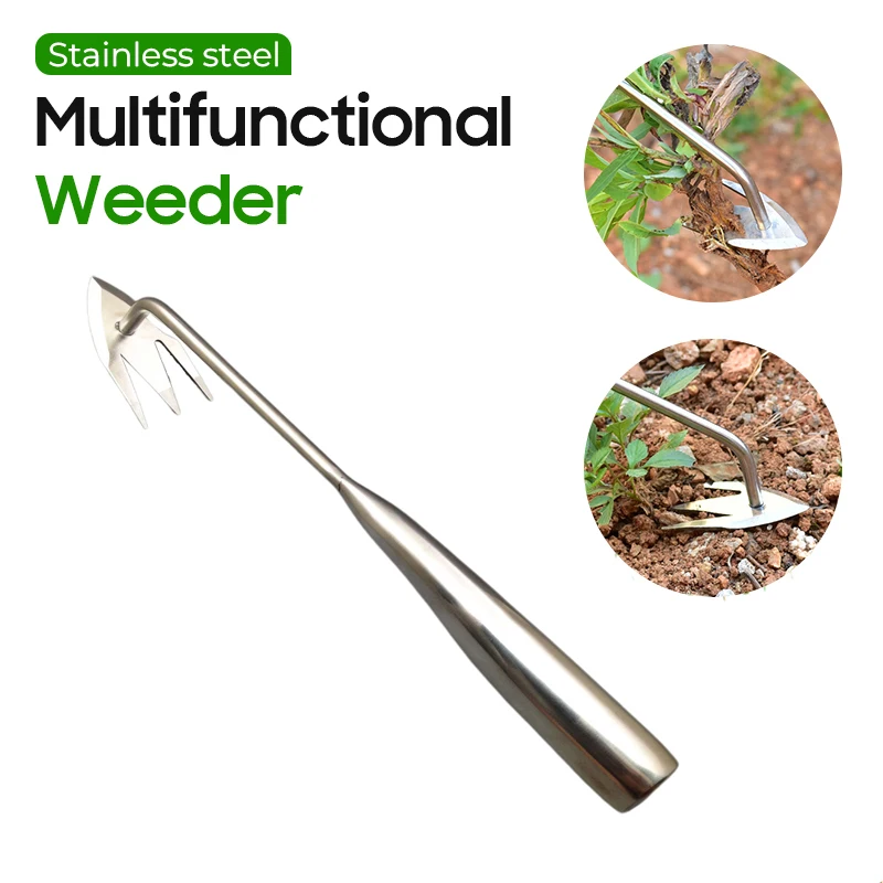 

Outdoor Weeder Portable Manual Garden Lawn Remover Long Handled Stainless Steel Stand Up Weed Puller Lightweight Garden Tools