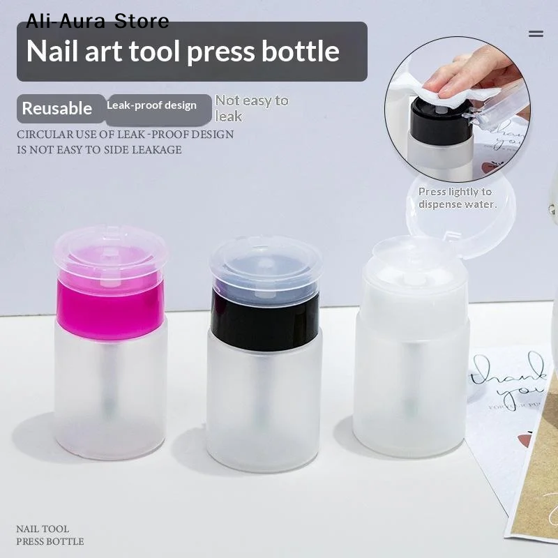 Bouteille à pompe pour Nail Art, 1 pièce, conception anti-fuite, distribution facile par pression, pour usage domestique, bricolage, soins des ongles, utilisation en Salon