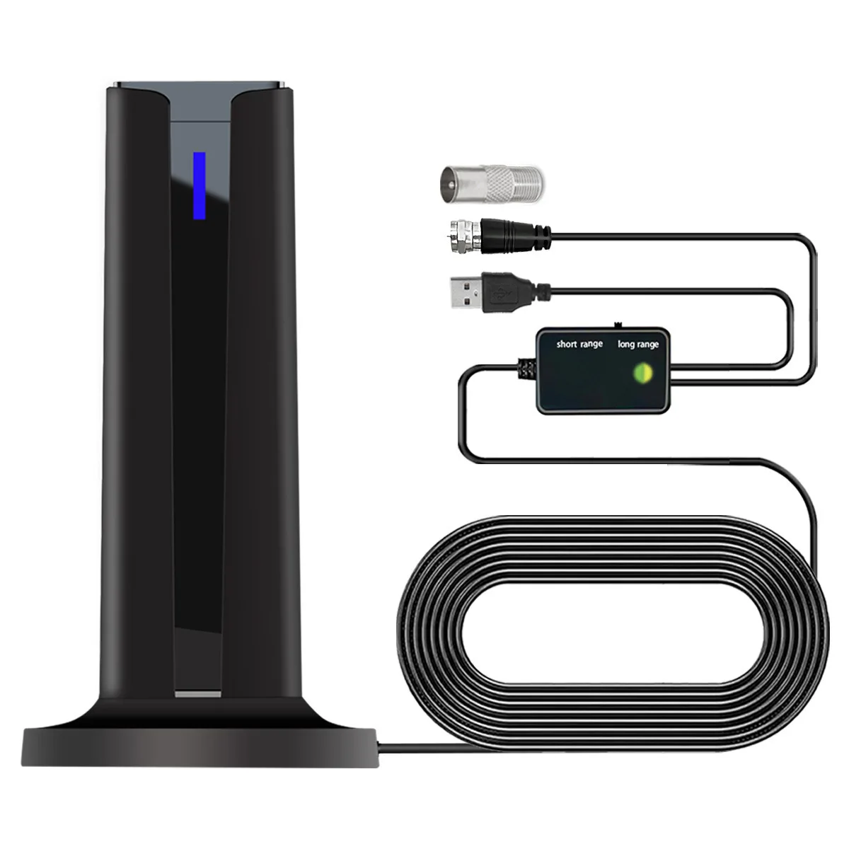 Antenna TV digitale per Smart TV Antenna TV interna 360 ° &L'antenna HDTV per ricezione a lungo raggio supporta 4K 1080p con base stick 3M